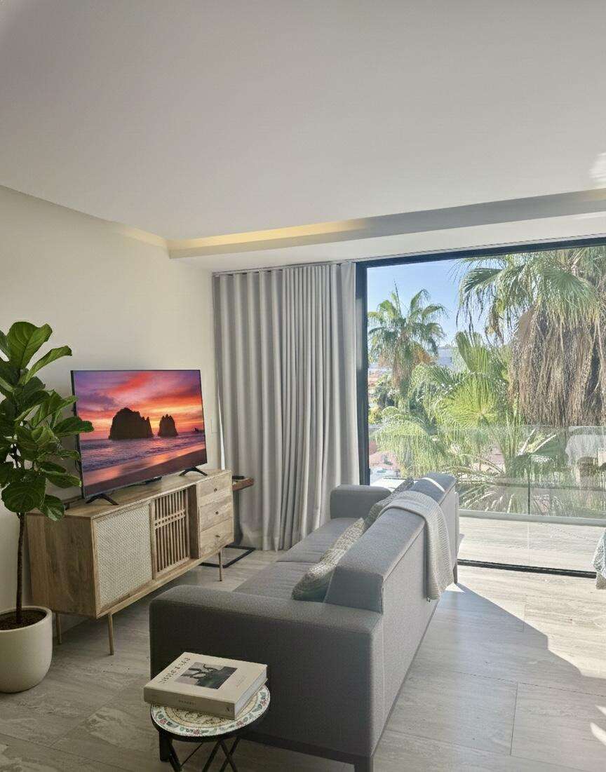Los Cabos Sjd D/Town:General Perfectly positioned in the heart of San José del Cabo, this beautifully furnished studio condo delivers the best of walkable downtown living with strong income potential. Located just steps from restaurants, cafés, galleries, boutique shopping, the historic Art Walk, and the beach, this is one of those rare properties where location truly does the heavy lifting. The residence is turnkey and thoughtfully designed, featuring modern, up-to-date appliances, air conditioning, and stylish finishes that appeal to both short-term renters and personal use. Its cozy yet efficient layout has consistently attracted vacation guests, resulting in high occupancy and a proven rental track record. Owners and guests alike can enjoy sweeping sunset for sale