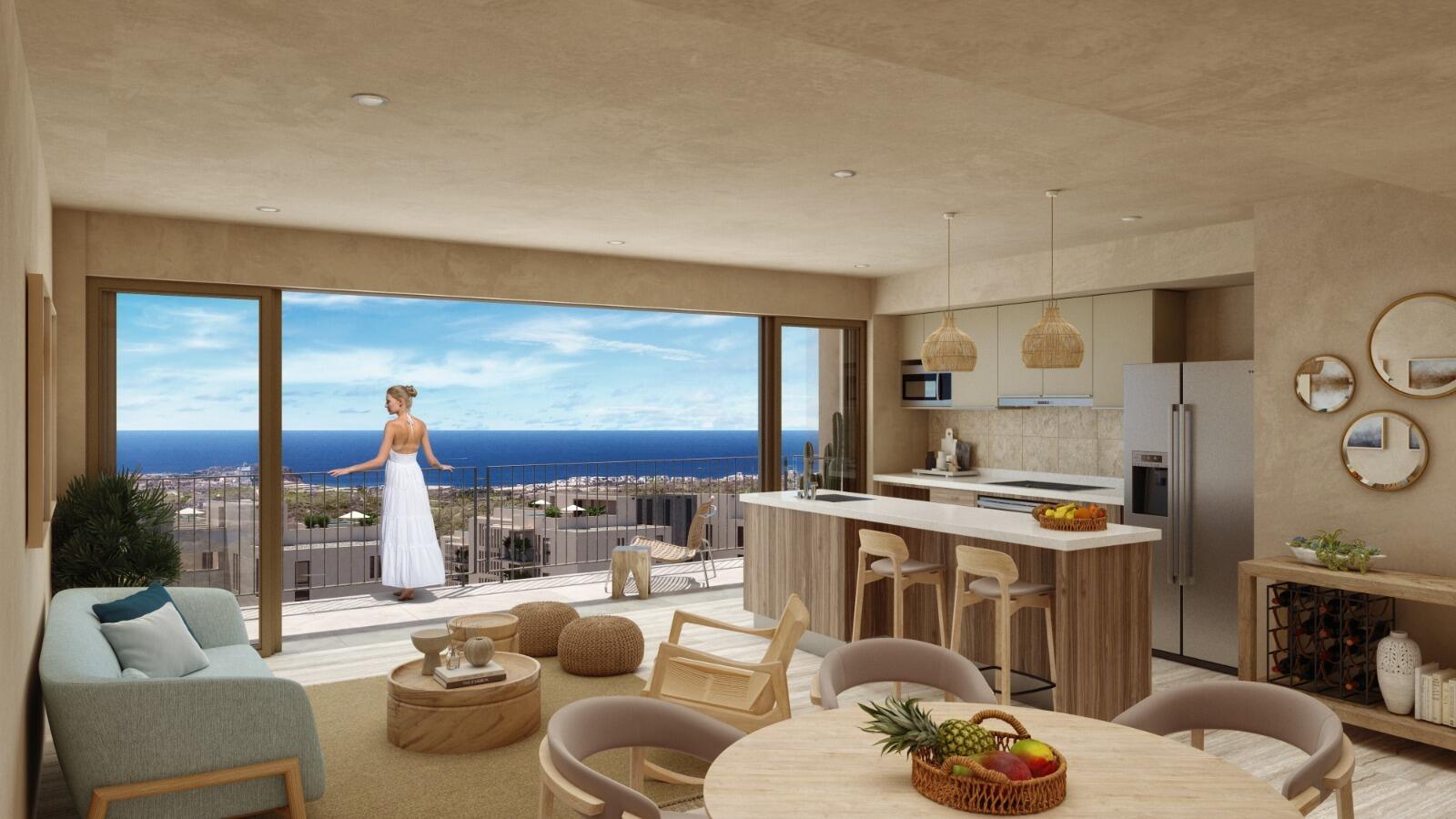 Los Cabos Cabo Costa COMPLETED! This stunning 2-bedroom condo in Cabo San Lucas, located on the second level . Cabo Costa is the newest community that blends its arquitectural designs with nature. This unit has been meticulously designed and comprises two end-suite bedrooms. The property interior is designed in neutral tones to create a modern, welcoming and luxurious home yet retaining its original features. Amenities such as a Club House, Infinity pool, Gym, sundeck, Kids area, Wetbar, Snackbar & Massage area. Call me for more details More... for sale