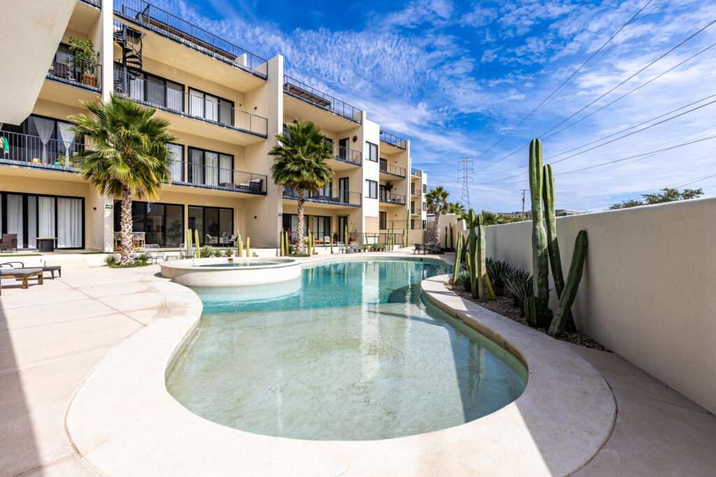 Los Cabos Veranda Residences Modern condominium located in Veranda, a quiet and well-designed community in Cabo San Lucas. This residence offers a comfortable layout perfect for relaxing and enjoying the Baja lifestyle.It features two bedrooms, two full bathrooms, and an open-concept living area that seamlessly integrates the kitchen, dining, and living spaces, creating a bright and inviting atmosphere. The condo is offered fully furnished, allowing you to move in and enjoy it right away. Veranda is a low-density community with only 18 units, offering privacy, tranquility, and a more exclusive residential feel. The development has fully paved access and is conveniently located near the Transpeninsular Highway, providing quick and easy connections to shops, schools, supermarkets, and all main areas of Cabo.Built in 2022, the unit feels contemporary and fresh. Veranda offers controlled access and well-maintained common areas, making it an excellent option for both living and investing in Cabo. – Cabo San Lucas, Cabo Corridor, BS