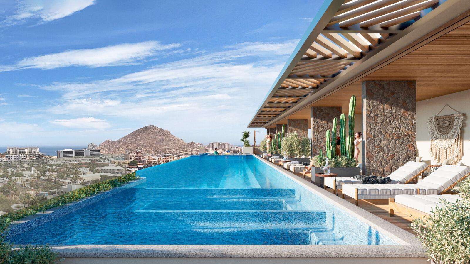 Los Cabos Terra 192 Discover Terra 192, an exclusive residential development currently in presale, located in the heart of Cabo San Lucas, just 300 meters from downtown. This boutique project offers 48 luxury condos with modern design and top-tier amenities, making it an ideal investment opportunity or personal retreat.Condo Features: • Studio • 1 full bathrooms • kitchens with quartz countertops • Mini-split air conditioning units • Built-in closets included • Units ranging from 64.35 mt2Development Amenities: • Rooftop infinity pool with lounge area • Fully equipped gym • Pool bar and hammock area • Elevator for convenient access • Underground parking • Lobby with concierge service • 24/7 security and controlled access ￼Pricing & Delive Discover Terra 192, an exclusive residential development currently in presale, located in the heart of Cabo San Lucas, just 300 meters from downtown. This boutique project offers 48 luxury condos with modern design and top-tier amenities, making it an ideal investment opportunity or personal retreat.Condo Features: " Studio " 1 full bathrooms " kitchens with quartz countertops " Mini-split air conditioning units " Built-in closets included " Units ranging from 64.35 mt2Development Amenities: " Rooftop infinity pool with lounge area " Fully equipped gym " Pool bar and hammock area " Elevator for convenient access " Underground parking " Lobby with concierge service " 24/7 security and controlled access üPricing & Delivery: " for sale