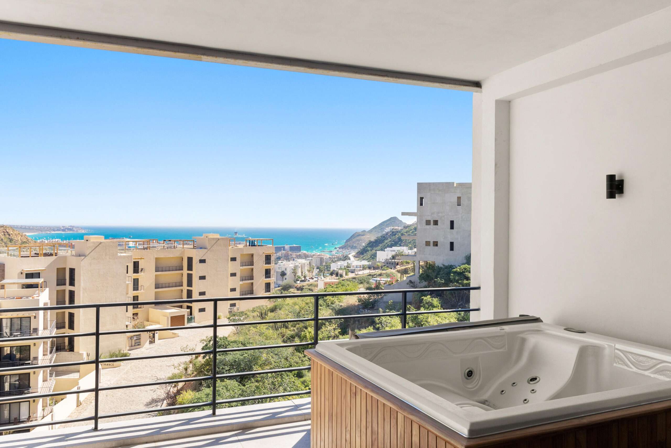 Los Cabos Sunset Live the Cabo dream in this exclusive corner condo located in the highly desirable Sunset area of Cabo San Lucas. Set within a boutique community of just 20 units, this property offers the perfect balance of privacy and comfort. Featuring 2 bedrooms and 2 bathrooms, spacious interiors, and a smart layout, the highlight is the private terrace with jacuzzi, the perfect spot to unwind while enjoying the breathtaking for sale