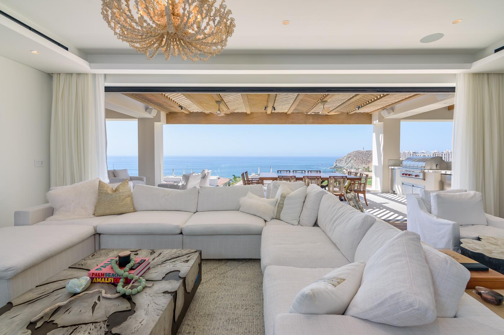 Los Cabos Cove Club Club Villa 12 is a stunning 4-bedroom residence within the private Cove Club at Cabo Del Sol, one of Los Cabos' most prestigious communities. Each bedroom is a full master suite, complemented by two half baths, one in the living area and one on the rooftop terrace. With over 3,600 sq. ft. under A/C and 1,100+ sq. ft. of terraces, the villa offers seamless indoor-outdoor living. The private rooftop features a pool and hot tub overlooking breathtaking ocean for sale