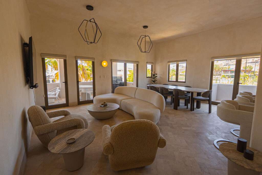 Los Cabos Casa Nima Experience resort-style living in this spacious and beautifully designed 3-bedroom, 3-bathroom residence within the exclusive Casa Nima community. Occupying the entire floor, this unique home offers exceptional privacy with no neighboring units next to you. Mediterranean-inspired architecture, elegant arches, and abundant natural light create a warm and sophisticated atmosphere. The expansive living and dining areas flow seamlessly to a generously sized terrace, perfect for entertaining and outdoor BBQ gatherings. Custom cabinetry throughout is included. Residents enjoy world-class amenities including a fitness center, restaurant, kids club, pet park, pickleball courts, and lush grounds, all thoughtfully designed to deliver the feel and service of a luxury resort. – 3400 P. Finisterra, San Jose del Cabo, BS