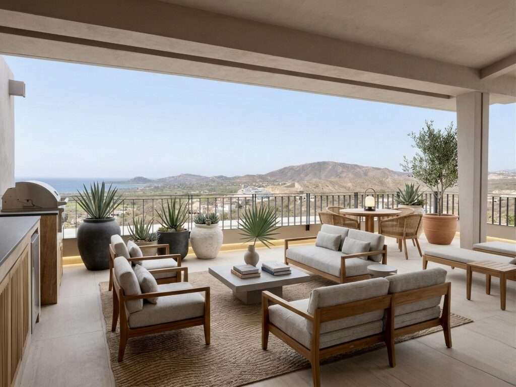 Los Cabos Lumaria Experience effortless indoor-outdoor living in this brand-new, ground-level 2-bedroom, 2-bathroom condo featuring beautiful ocean and Arch – 306 Bahia de las Palmas, San Jose del Cabo, BS